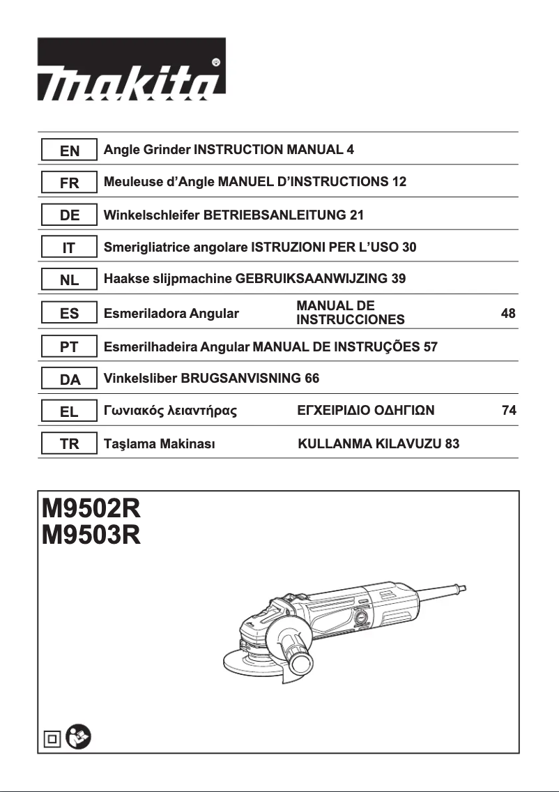 Page 1 de la notice Manuel utilisateur Makita M9503R