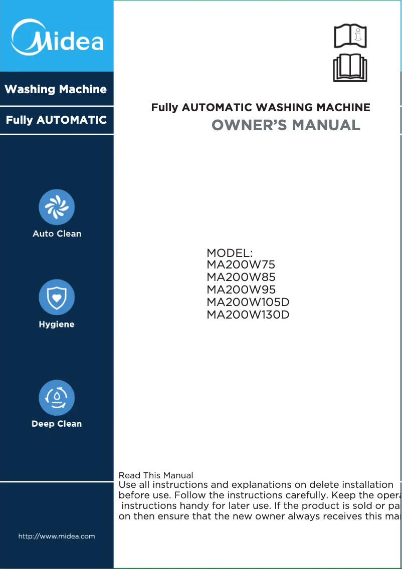 Page n°1 - Manuel utilisateur Midea MA200W105D