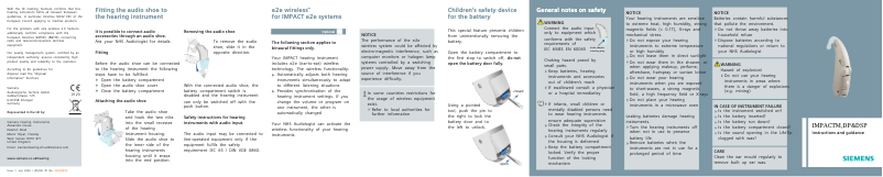 Page 1 de la notice Manuel utilisateur Siemens IMPACT M