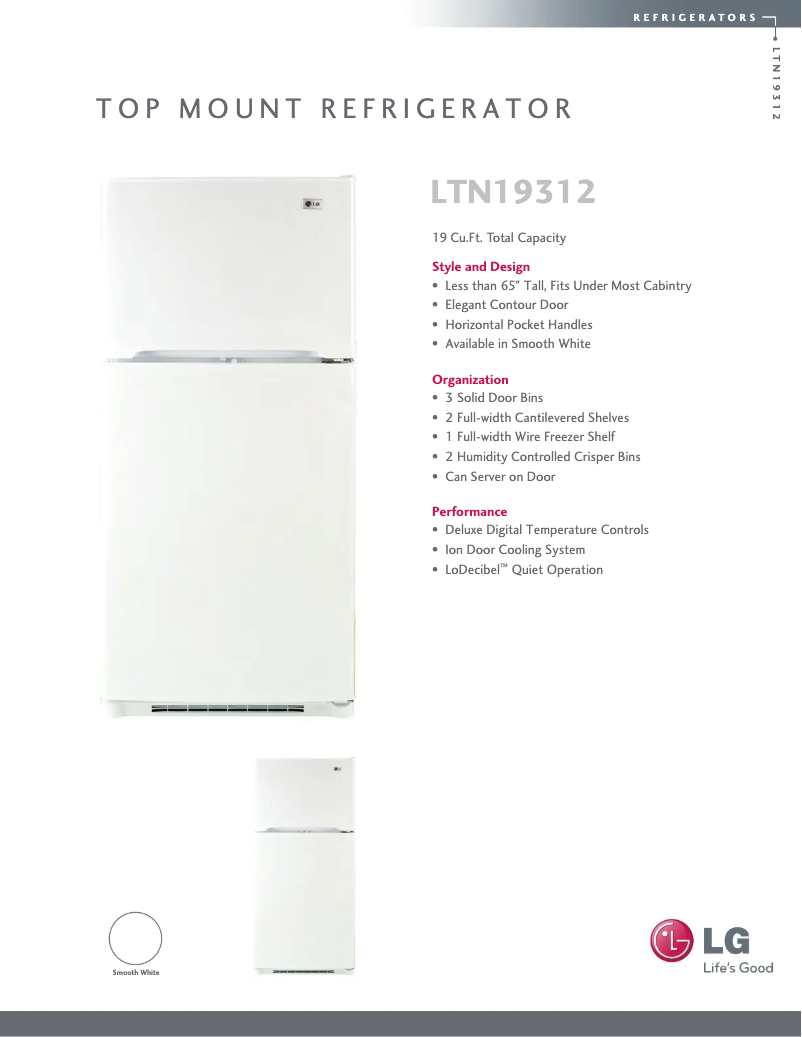 Página 1 del manual Ficha técnica LG LTN19312SW