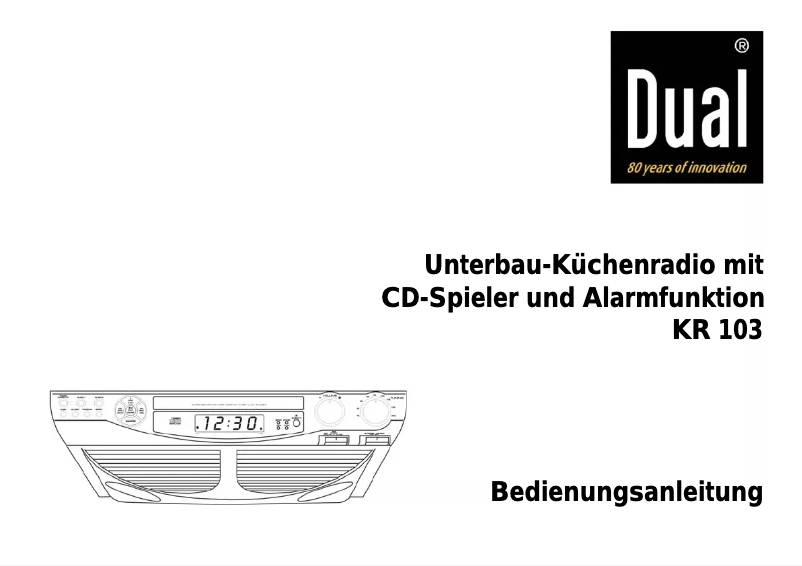 Page 1 de la notice Manuel utilisateur Dual KR 103