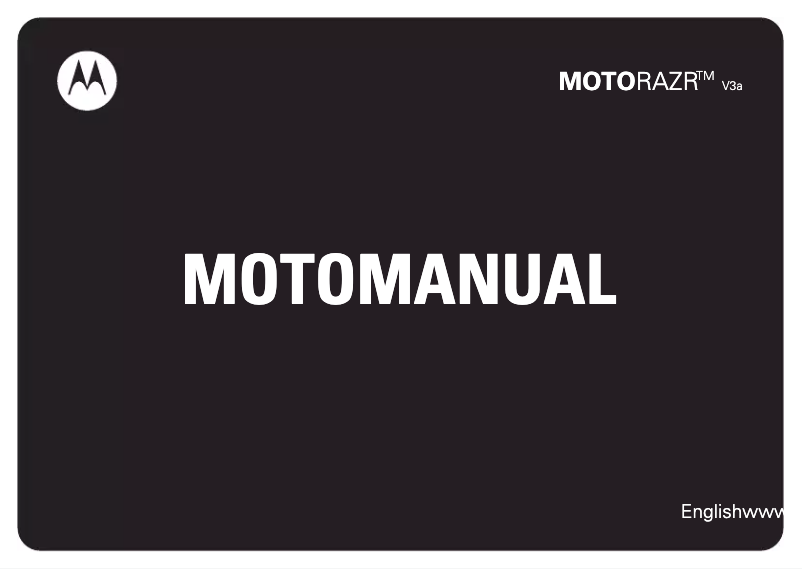 Page 1 de la notice Manuel utilisateur Motorola RAZR V3a