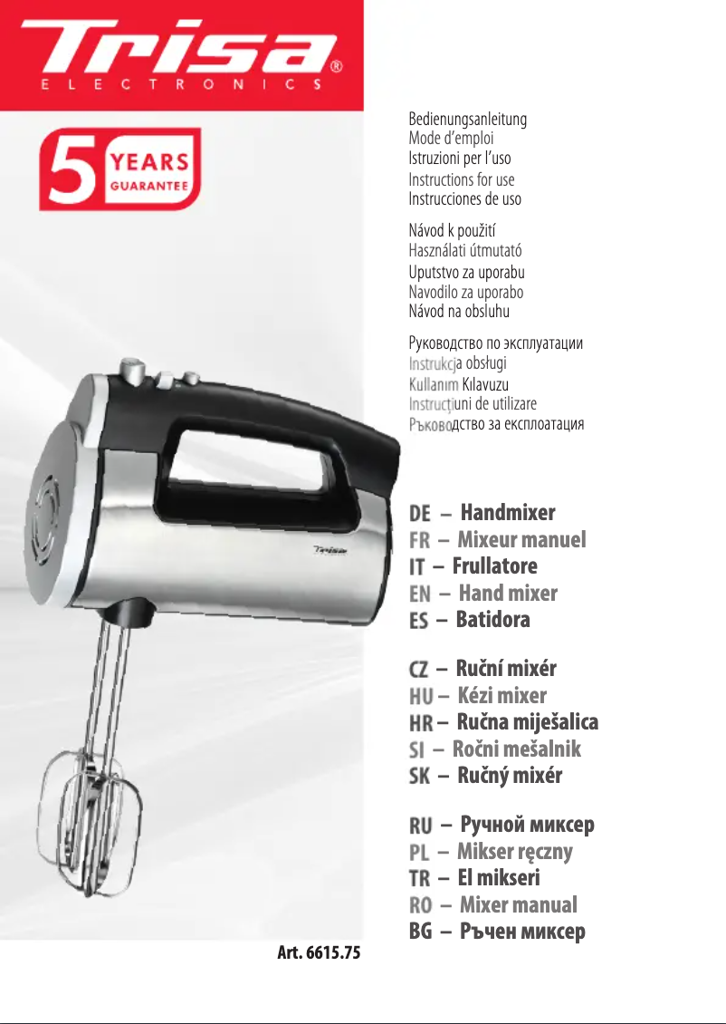 Image de la première page du manuel de l'appareil Turbo Mix