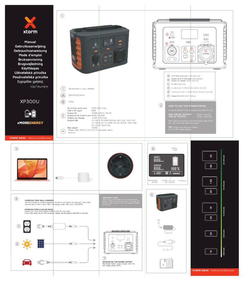 Page 1 de la notice Manuel utilisateur Xtorm XP300U