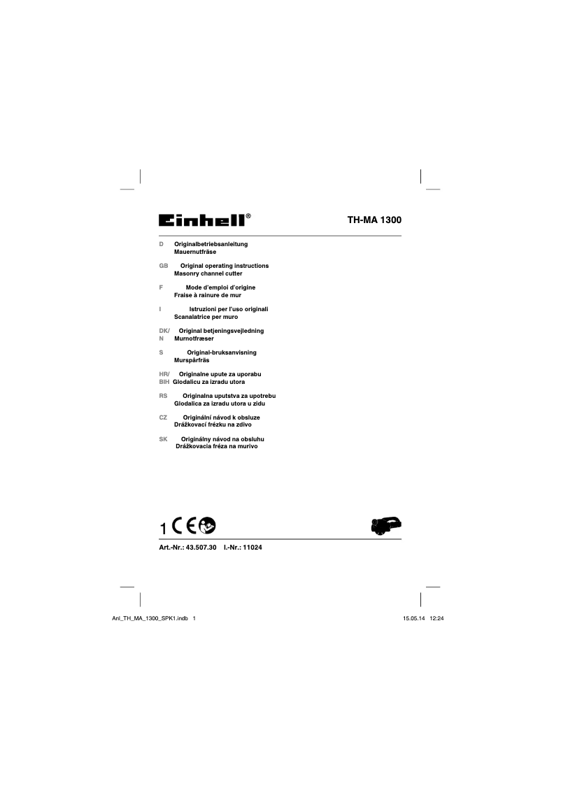 Página 1 del manual Manual de usuario Einhell TH-MA 1300