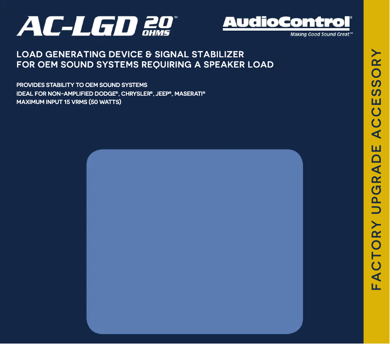 Page 1 de la notice Manuel utilisateur AudioControl AC-LGD 20