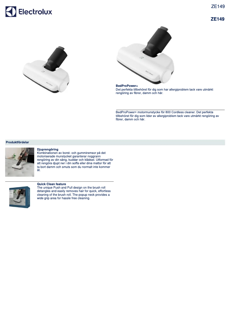 Página 1 del manual Manual de usuario Electrolux ZE149