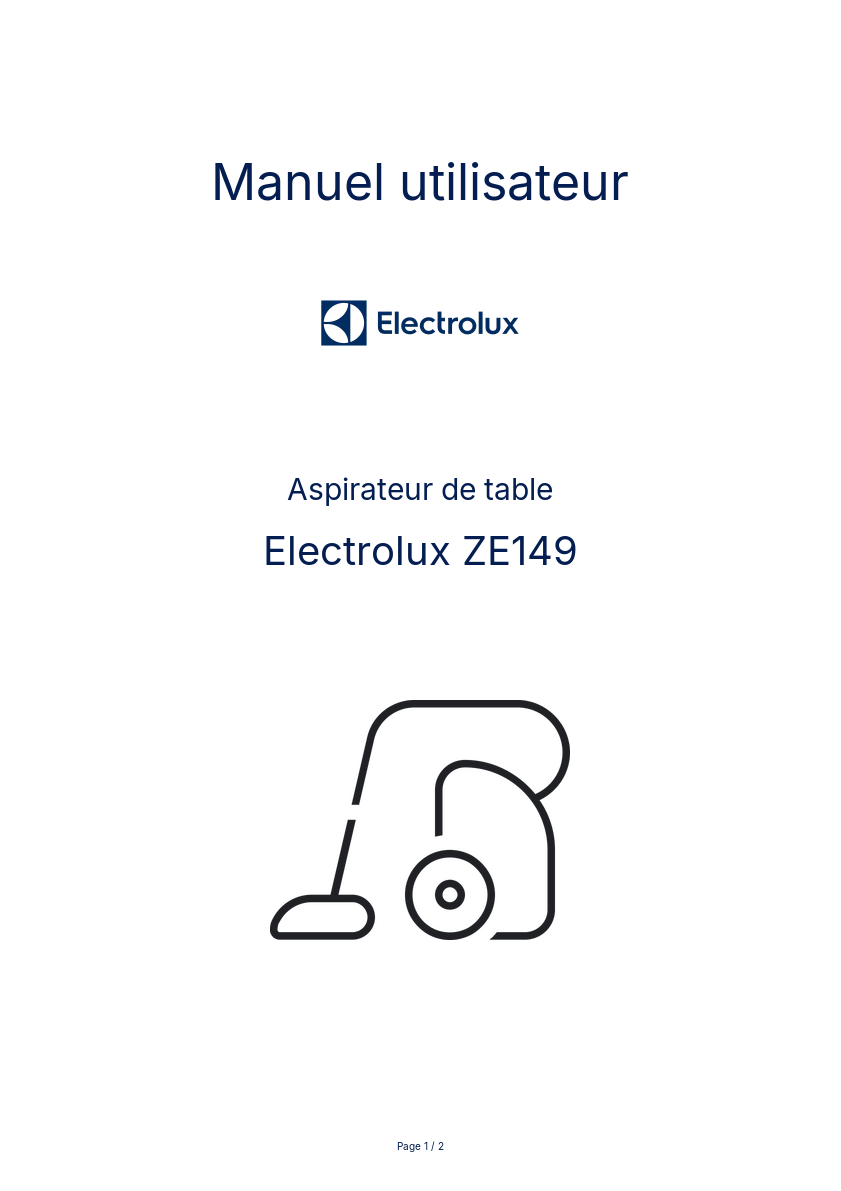 Image de la première page du manuel de l'appareil ZE149