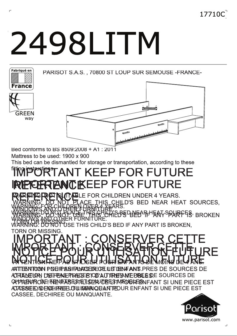 Image de la première page du manuel de l'appareil Charly 2498LITM