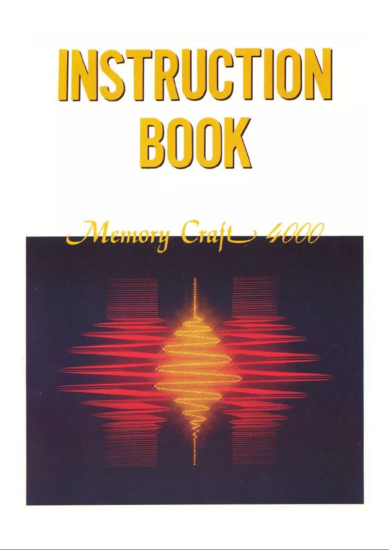 Page n°1 - Manuel utilisateur Janome Memory Craft 4000