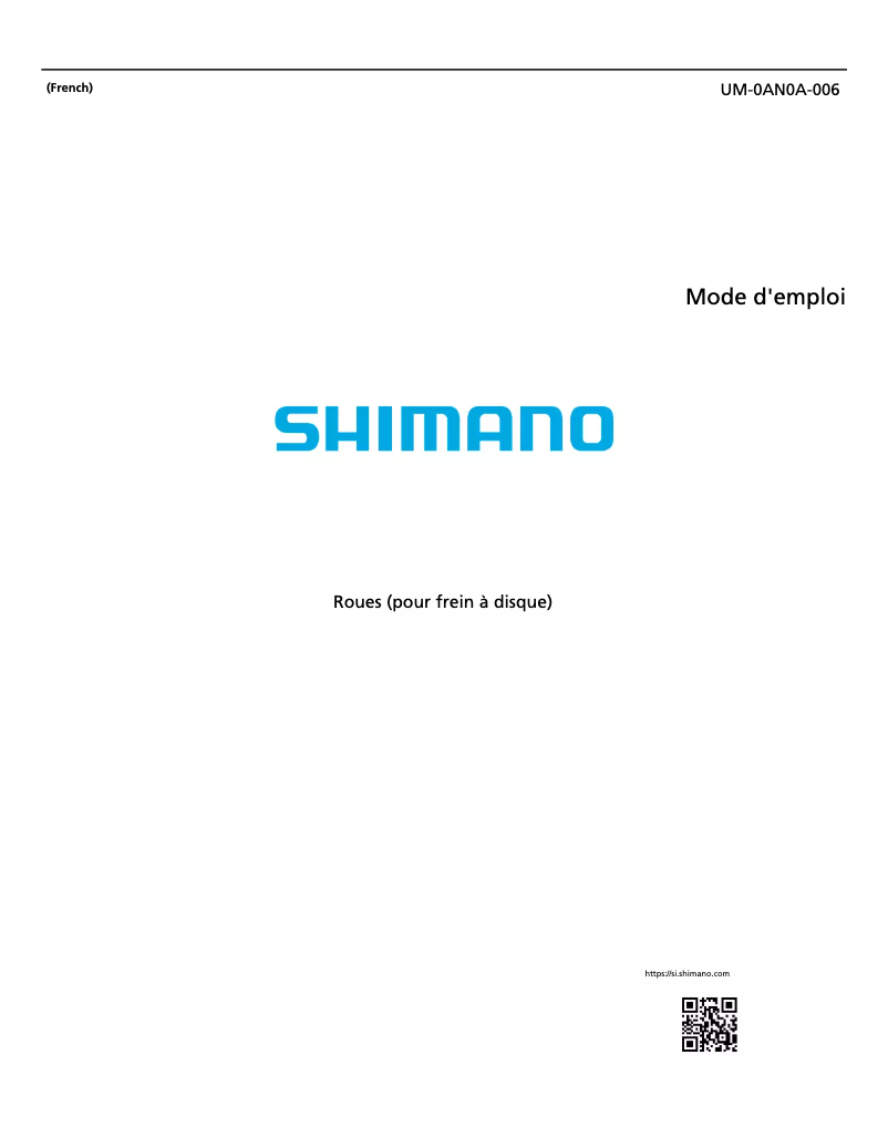 Page n°1 - Manuel utilisateur Shimano WH-R8170-C60-TL-F