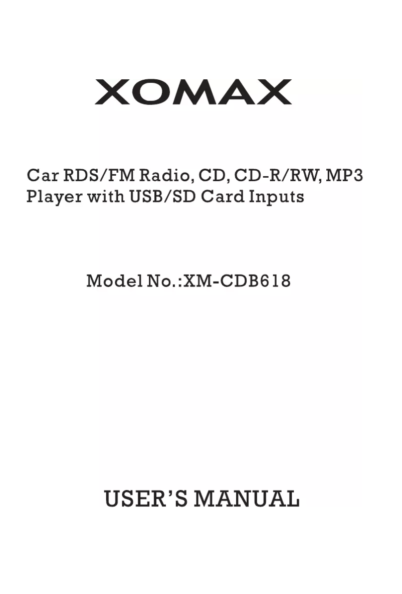 Page 1 de la notice Manuel utilisateur Xomax XM-CDB618
