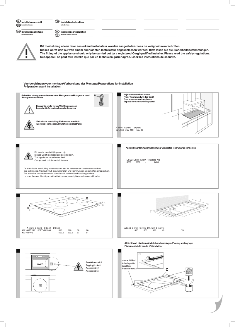 Page 1 de la notice Guide d'installation Etna KI1160ZT