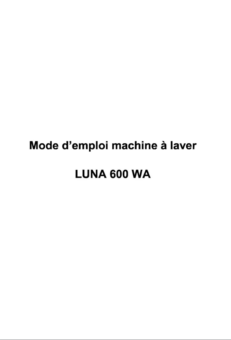 Image de la première page du manuel de l'appareil LUNA 600 WA