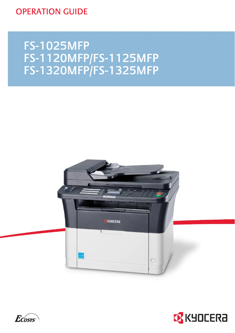 Image de la première page du manuel de l'appareil FS-1325MFP