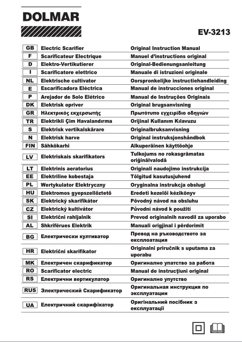 Página 1 del manual Manual de usuario Dolmar EV-3213