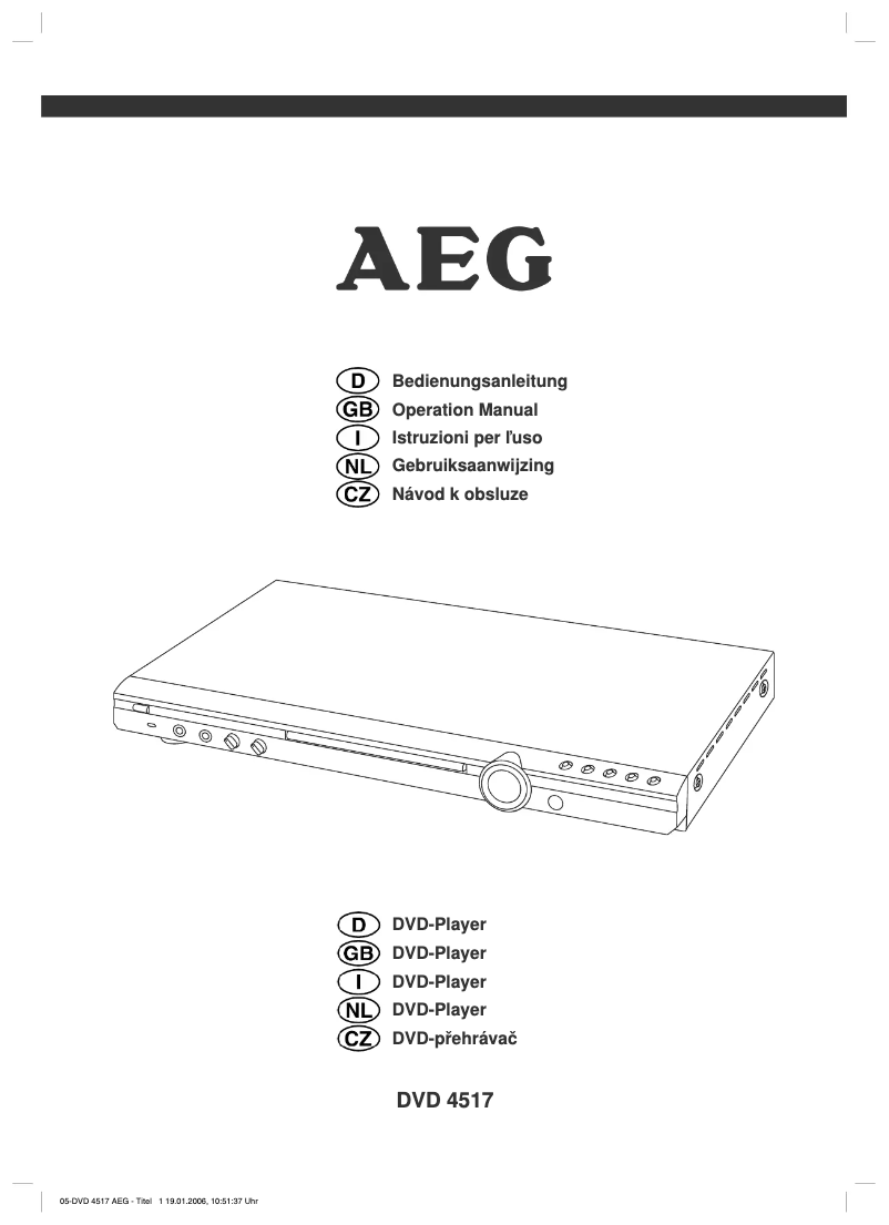 Page 1 de la notice Manuel utilisateur AEG DVD 4517