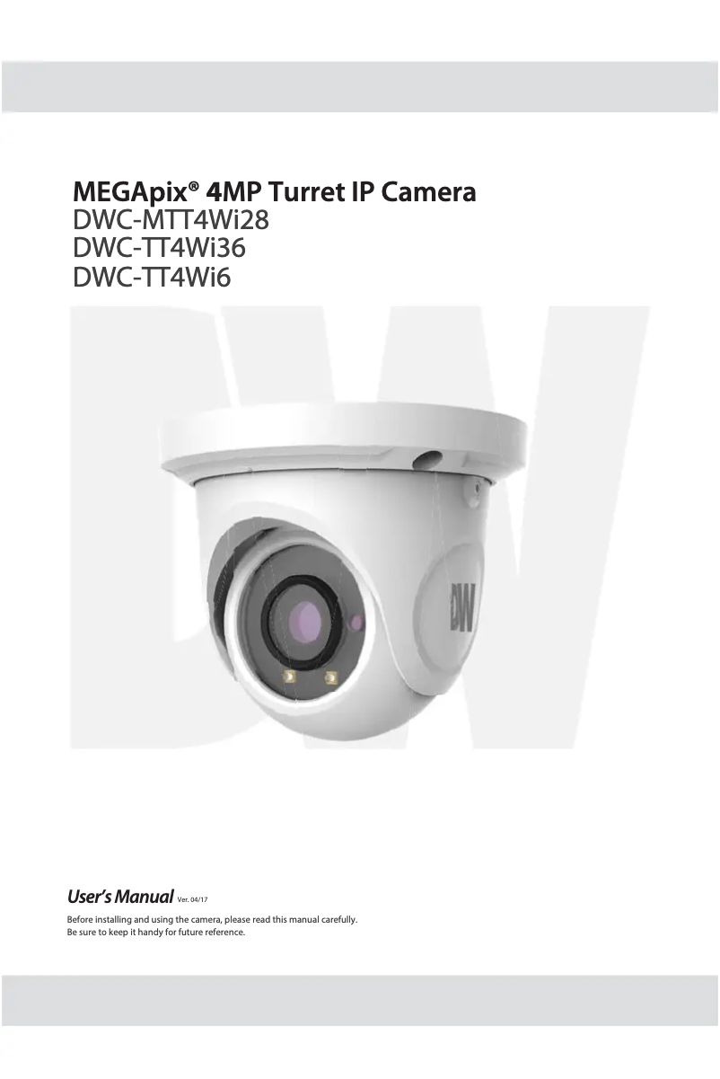 Image de la première page du manuel de l'appareil MegaPix DWC-MTT4WI28