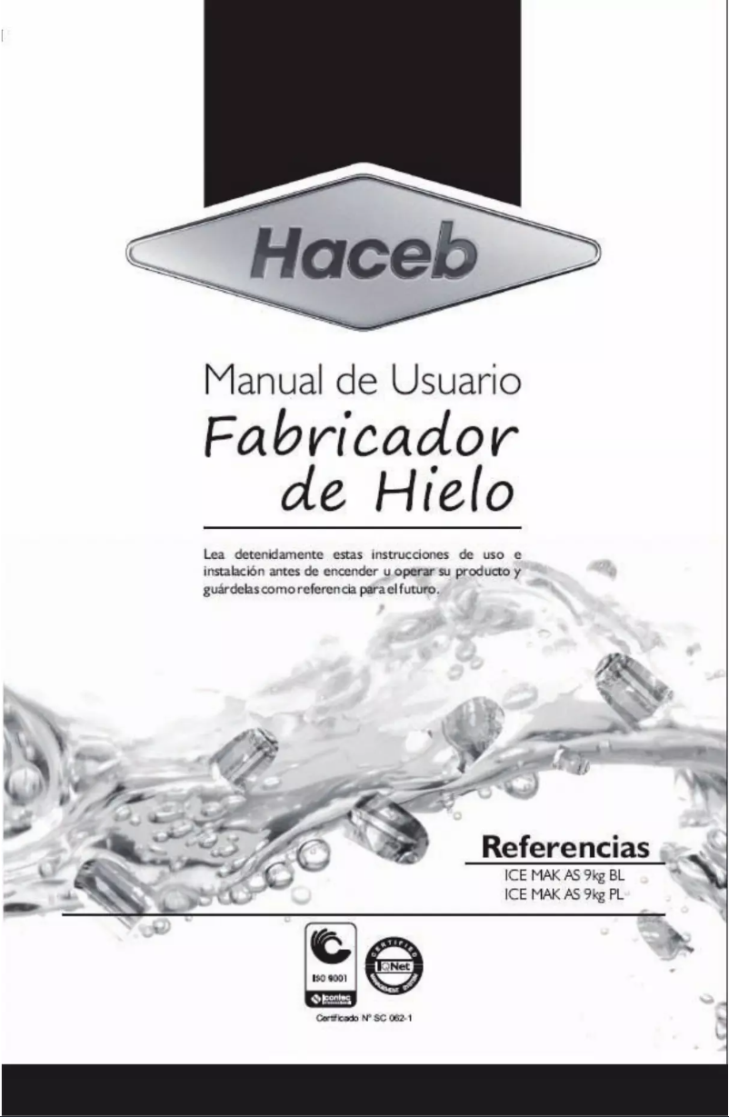 Page 1 de la notice Manuel utilisateur Haceb Assento 9 Kg PL