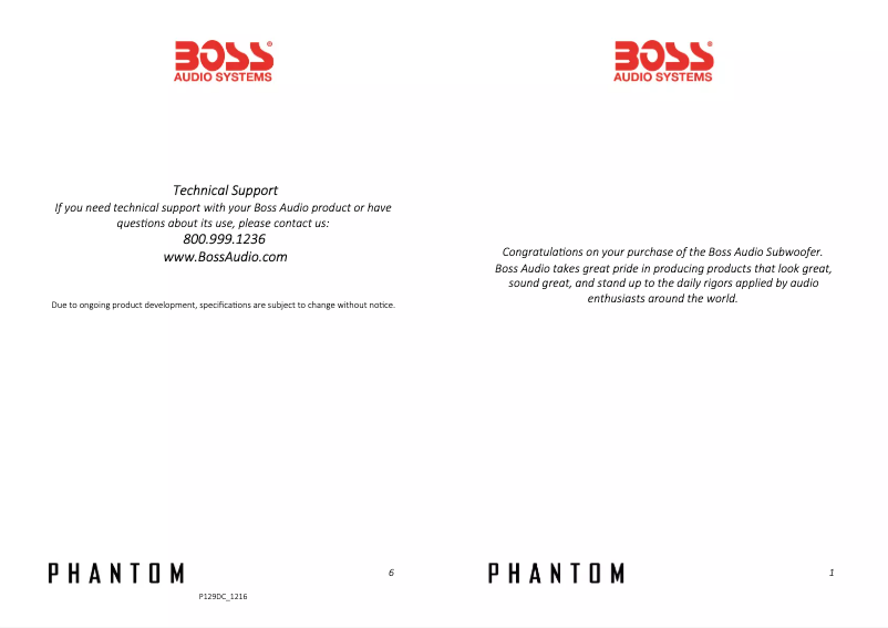 Page n°1 - Manuel utilisateur Boss P129DC