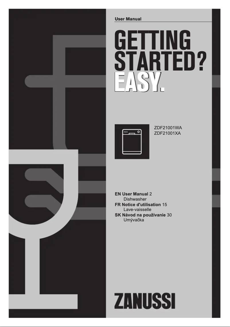 Page n°1 - Mode d'emploi Zanussi ZDF21001WA