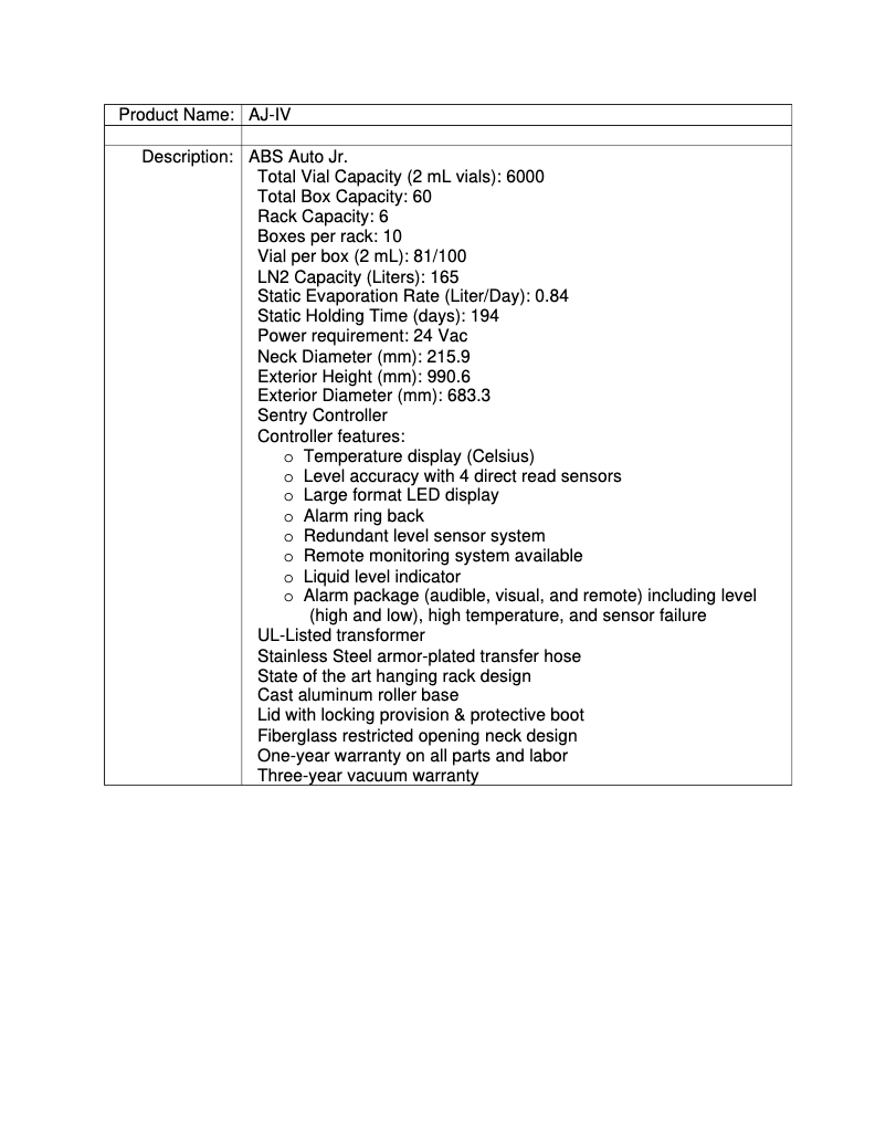 Page 1 de la notice Manuel utilisateur American BioTech Supply Auto Jr.