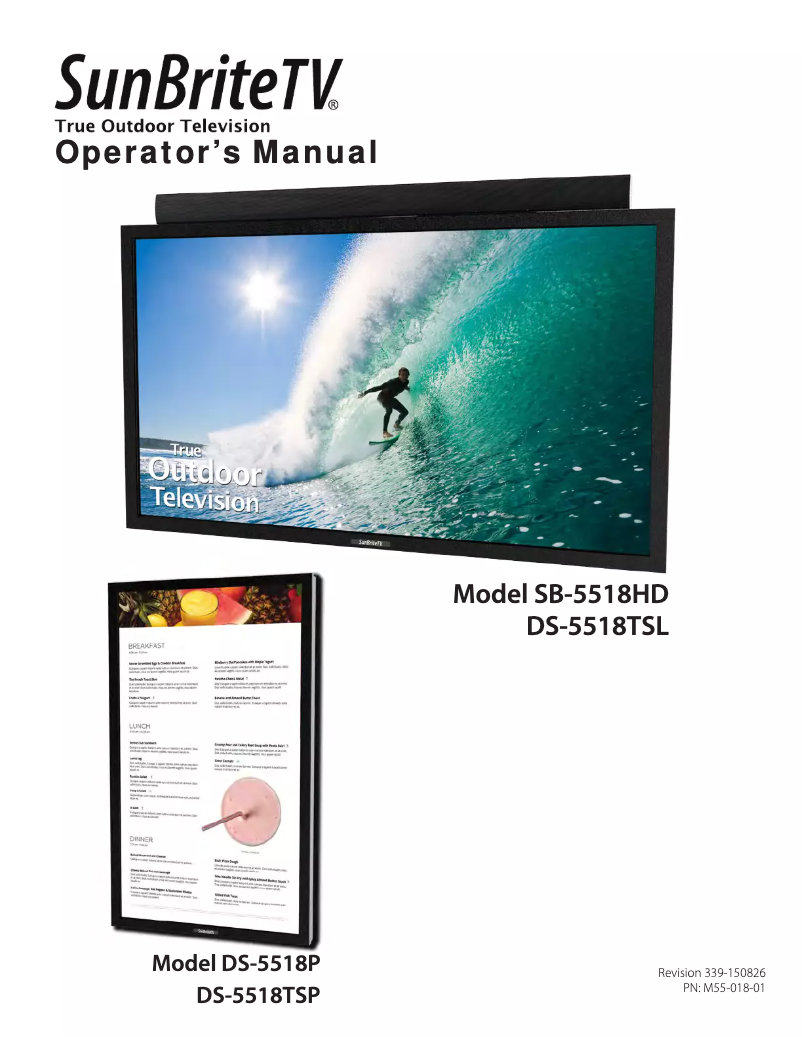 Page n°1 - Manuel utilisateur SunBriteTV Pro SB-5518HD