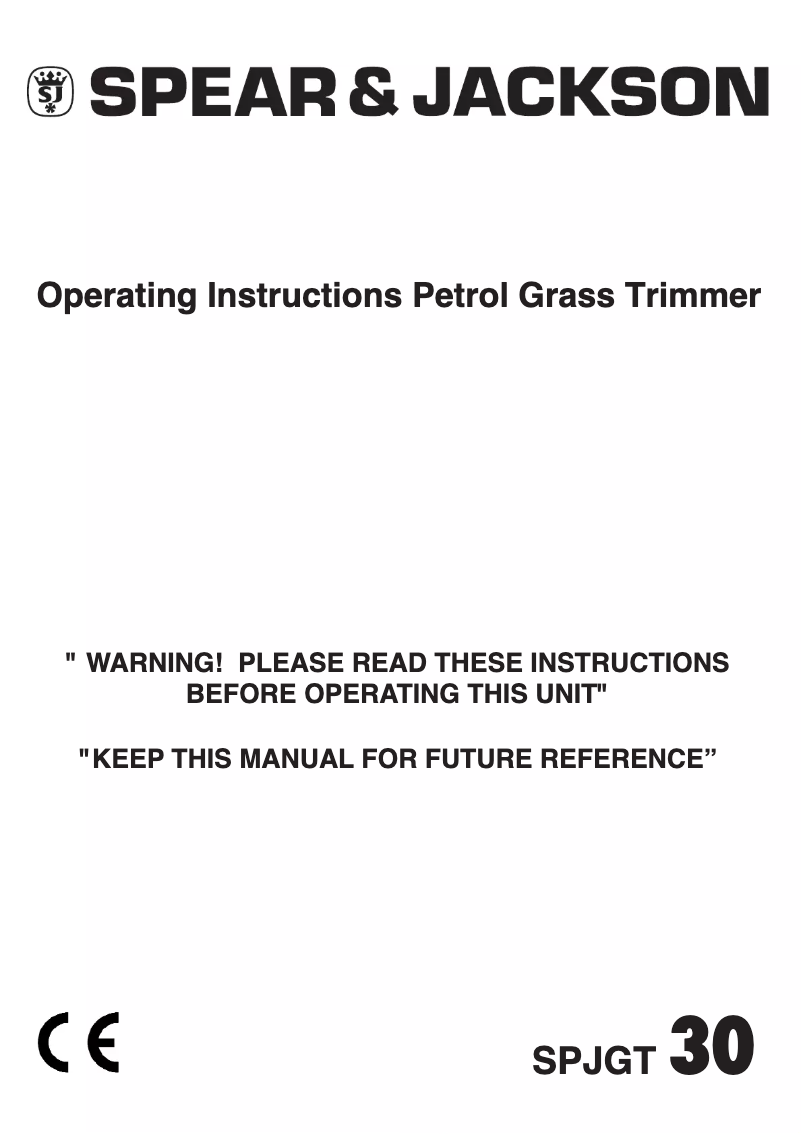 Page 1 de la notice Manuel utilisateur Spear & Jackson SPJGT 30
