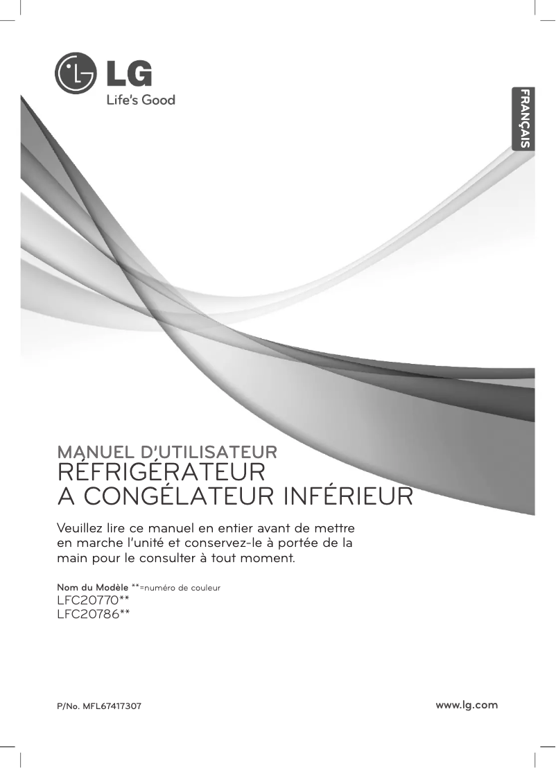 Page 1 de la notice Manuel utilisateur LG LFC20786SW