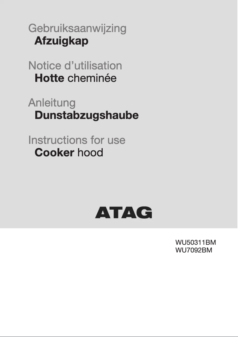 Page 1 de la notice Manuel utilisateur Atag WU50311BM