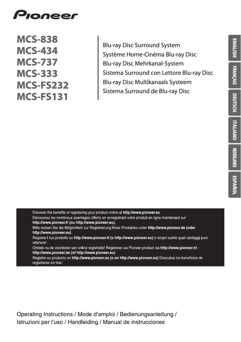 Page n°1 - Manuel utilisateur Pioneer MCS-838