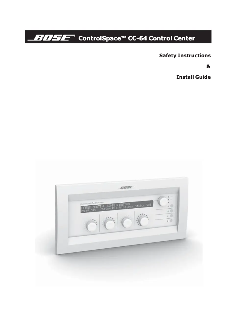 Page n°1 - Manuel utilisateur Bose ControlSpace CC-64