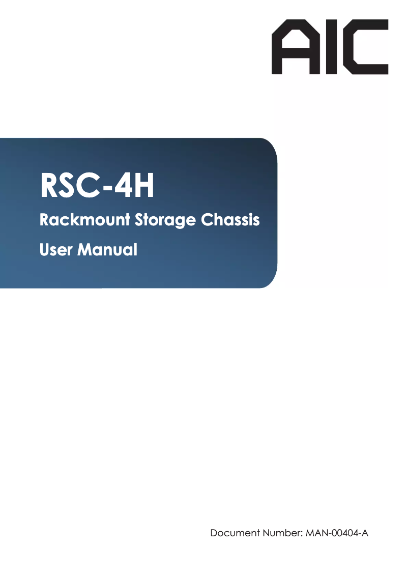 Page 1 de la notice Manuel utilisateur AIC RSC-4H