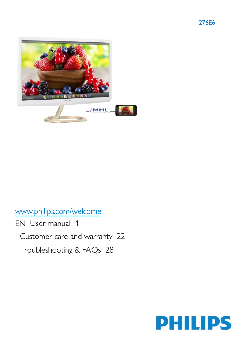 Página 1 del manual Manual de usuario Philips 276E6