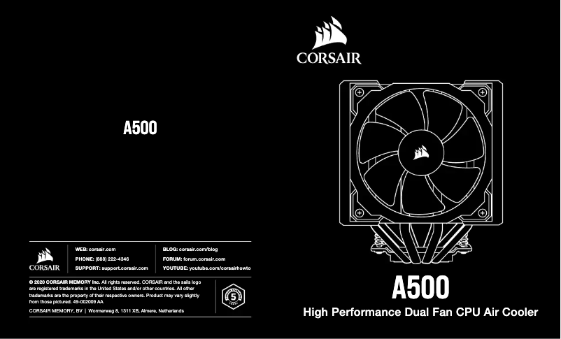 Page 1 de la notice Manuel utilisateur Corsair A500