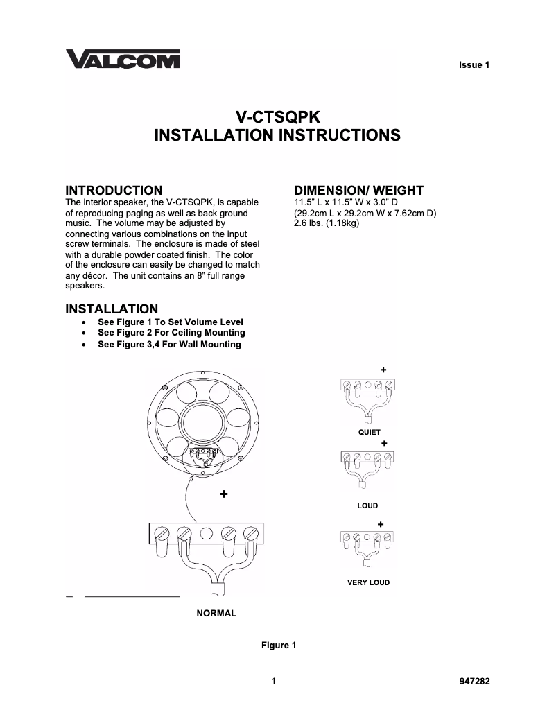 Página 1 del manual Manual de usuario Valcom V-CTSQPK