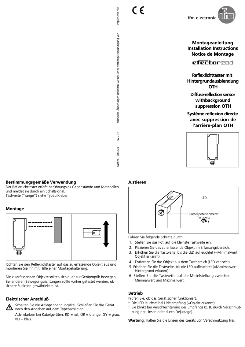 Page 1 de la notice Manuel utilisateur IFM OT5206