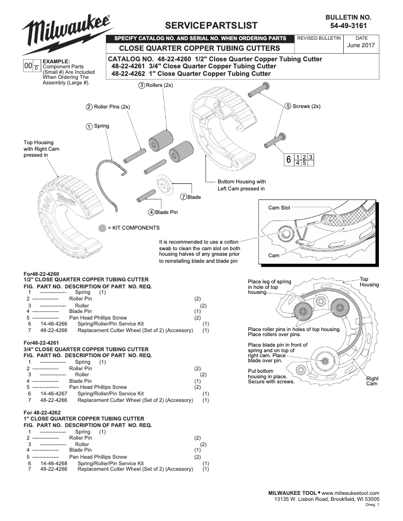 Page n°1 - Manuel utilisateur Milwaukee 48-22-4260