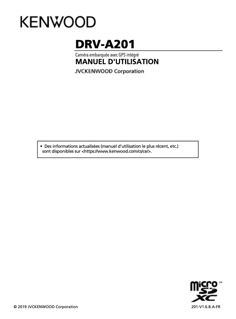 Image de la première page du manuel de l'appareil DRV-A201