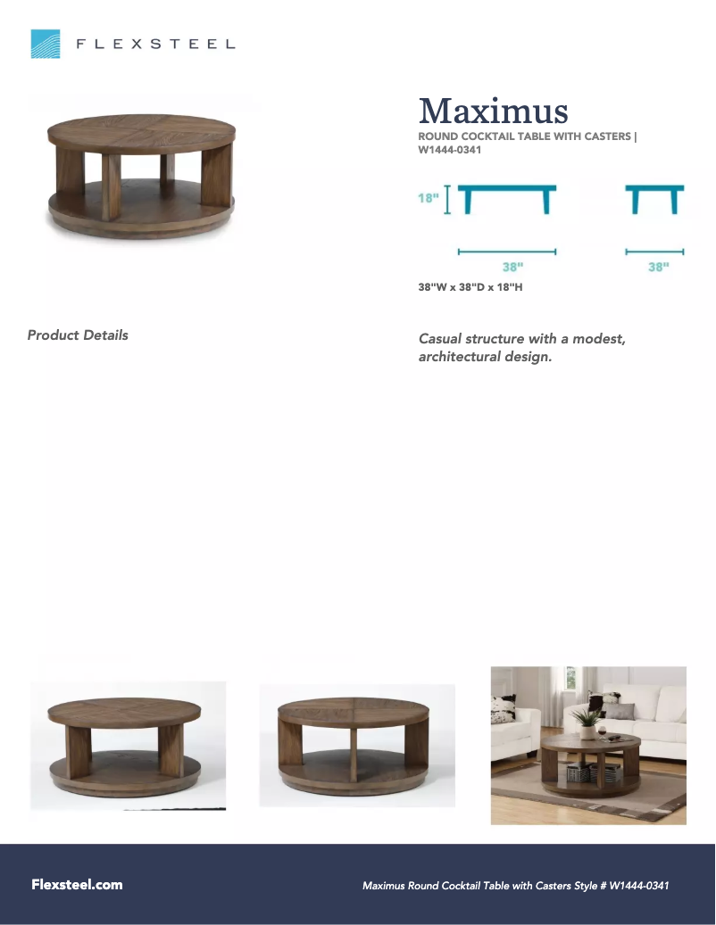 Page n°1 - Manuel utilisateur Flexsteel Maximus W1444-0341