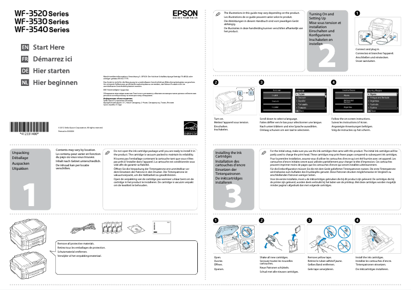 Page 1 de la notice Manuel utilisateur Epson WorkForce WF-3530