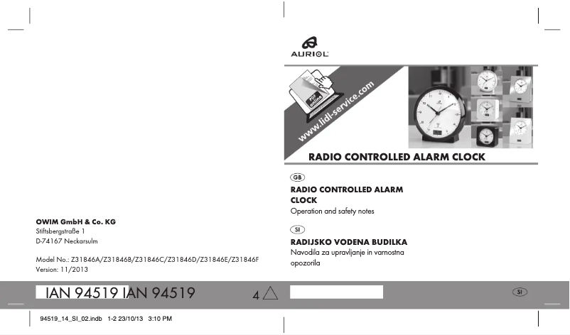 Image de la première page du manuel de l'appareil IAN 94519