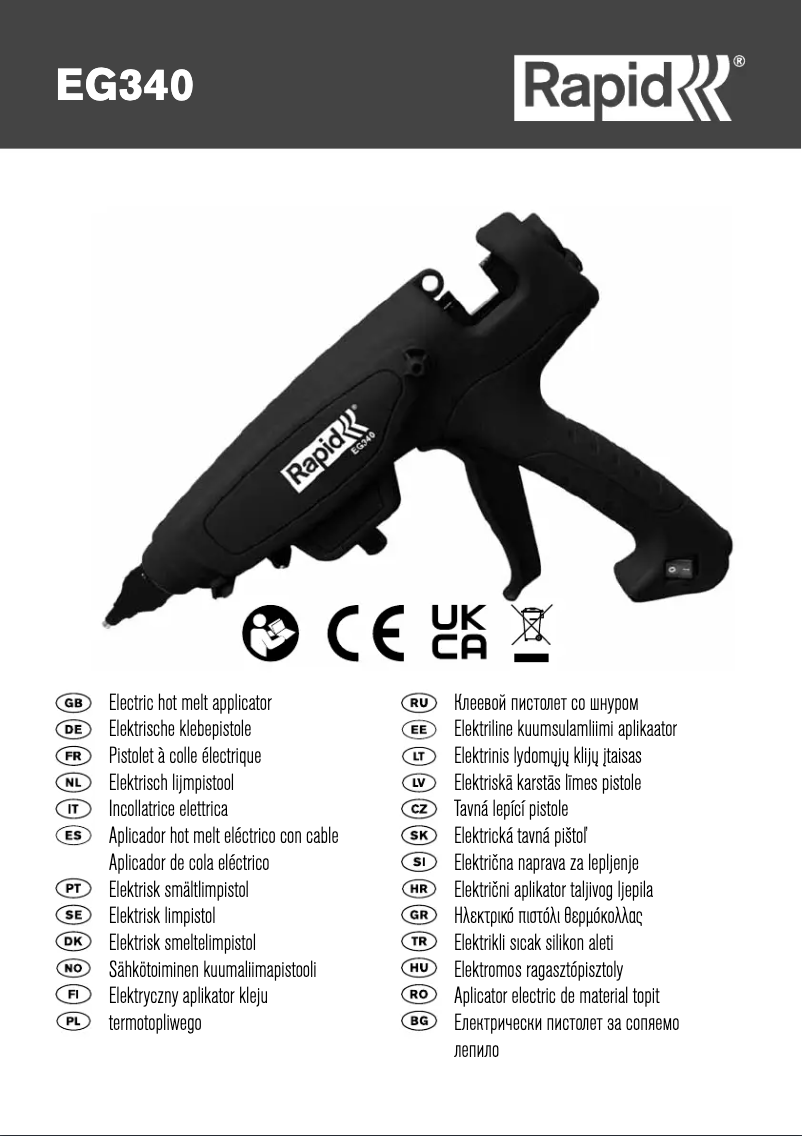 Image de la première page du manuel de l'appareil PRO EG340