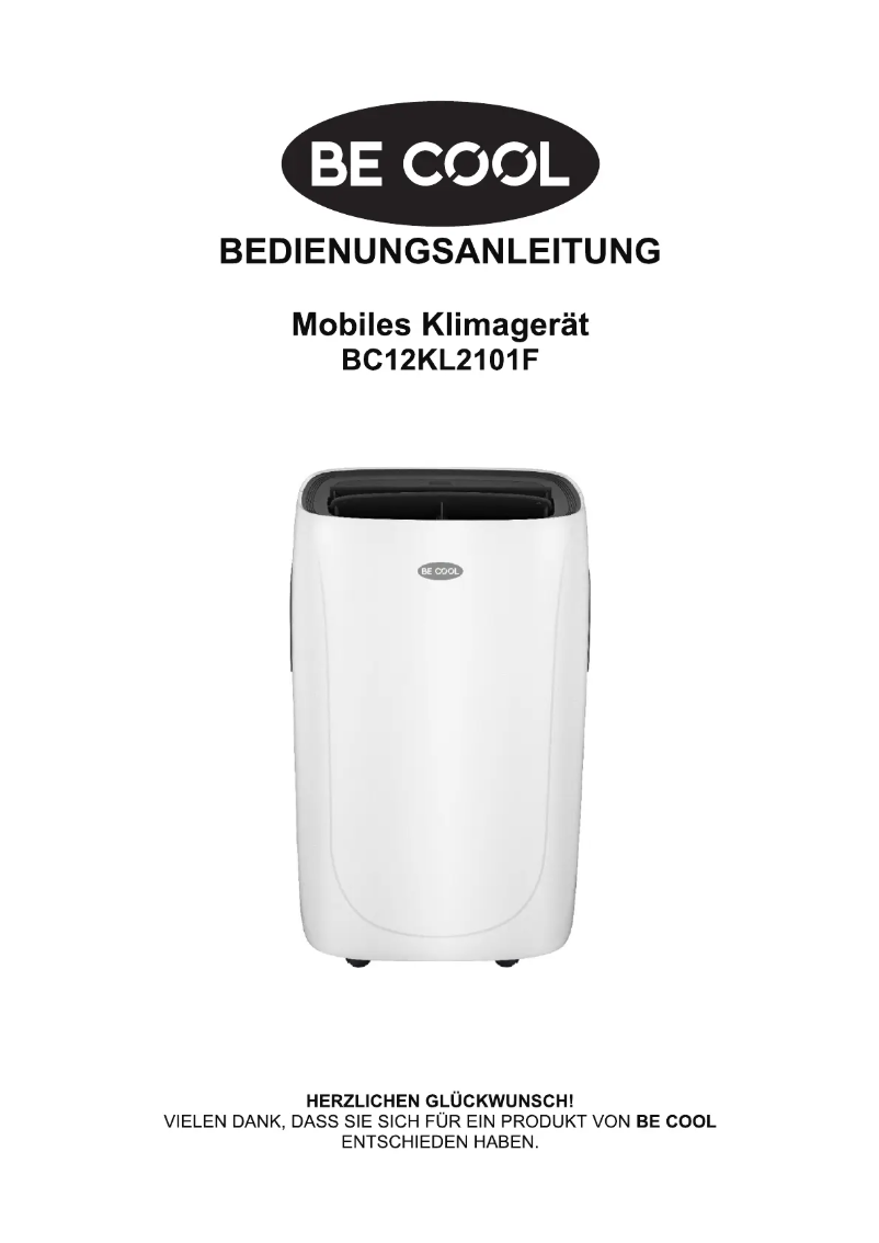 Page 1 de la notice Manuel utilisateur Be Cool BC12KL2101F