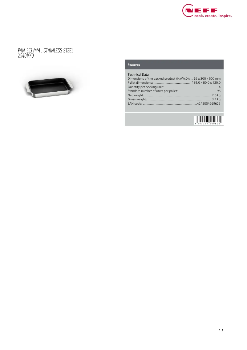 Image de la première page du manuel de l'appareil Z9401FF0