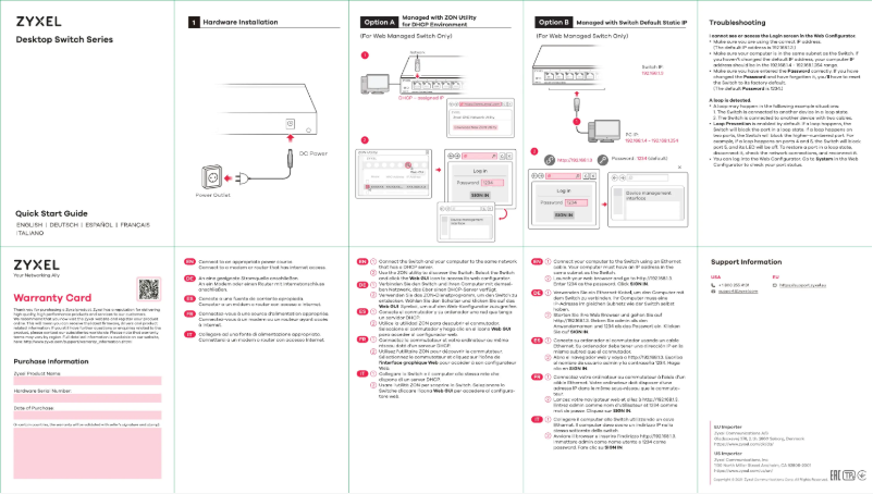 Page 1 de la notice Manuel utilisateur ZyXEL MG-108