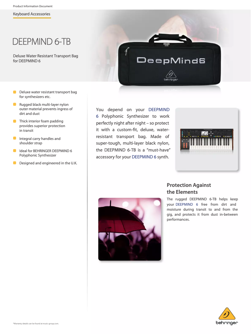 Page n°1 - Fiche technique Behringer DeepMind 6-TB
