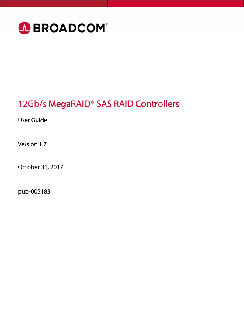 Page n°1 - Manuel utilisateur Broadcom Megaraid Sas 9365-28I