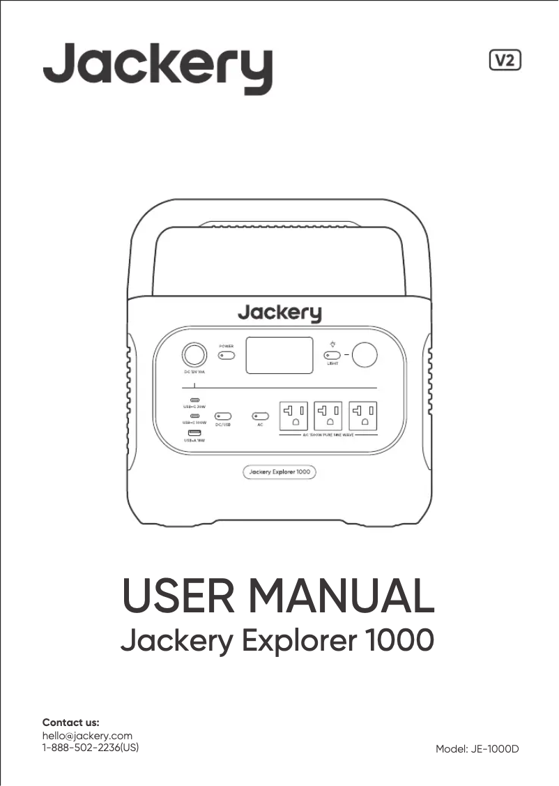 Image de la première page du manuel de l'appareil Explorer 1000 v2