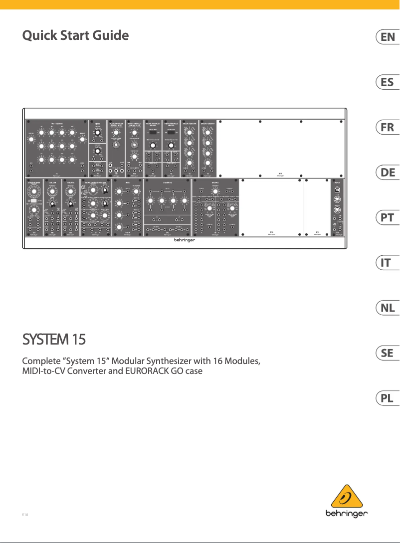 Page 1 de la notice Guide de démarrage rapide Behringer System 15